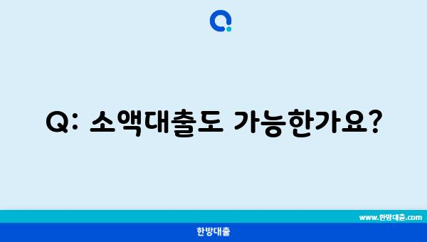 Q: 소액대출도 가능한가요?