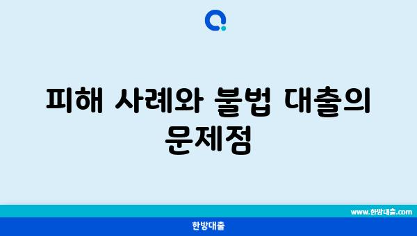 피해 사례와 불법 대출의 문제점