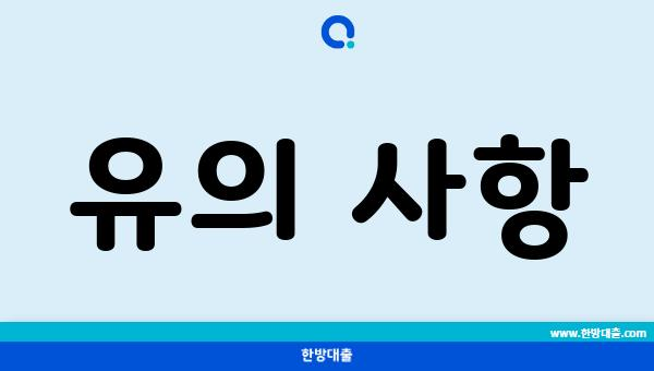 유의 사항