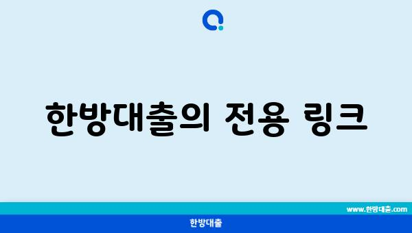 한방대출의 전용 링크