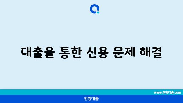 대출을 통한 신용 문제 해결