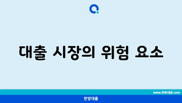 대출 시장의 위험 요소