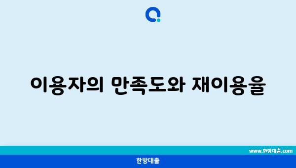 이용자의 만족도와 재이용율