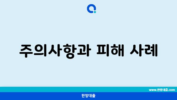 주의사항과 피해 사례