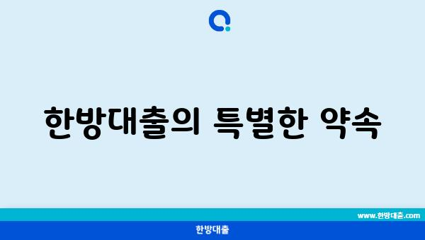 한방대출의 특별한 약속