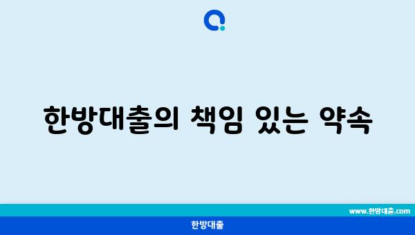 한방대출의 책임 있는 약속