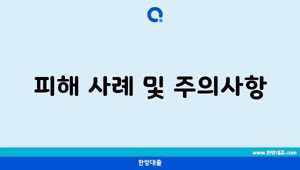 피해 사례 및 주의사항