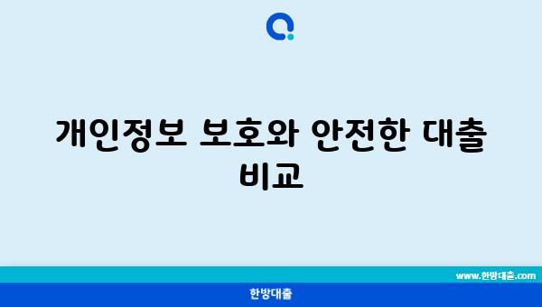 개인정보 보호와 안전한 대출 비교