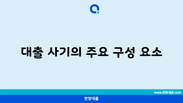 대출 사기의 주요 구성 요소