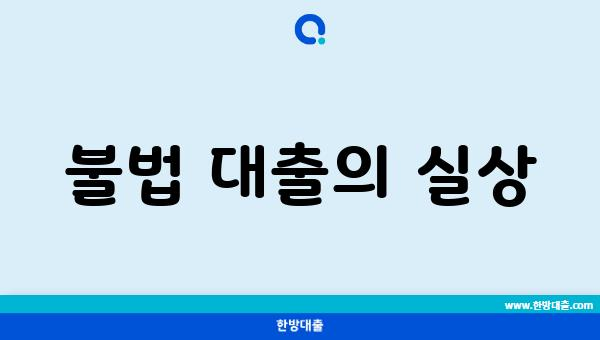 불법 대출의 실상