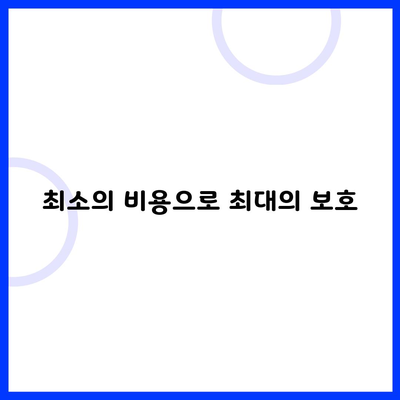 최소의 비용으로 최대의 보호