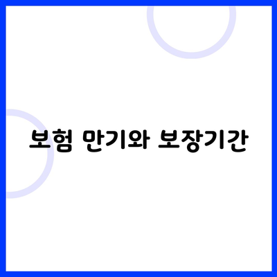 보험 만기와 보장기간