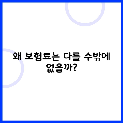 왜 보험료는 다를 수밖에 없을까?