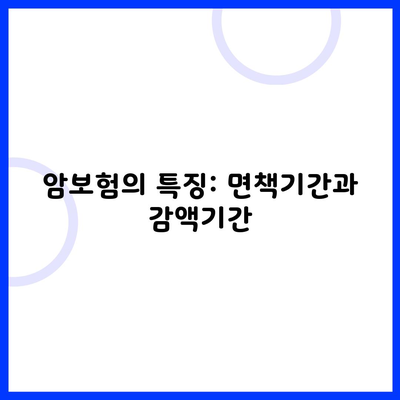 암보험의 특징: 면책기간과 감액기간