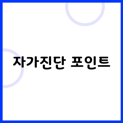 자가진단 포인트