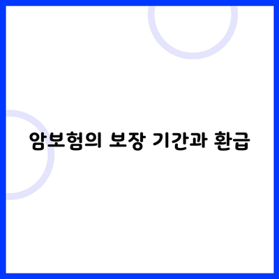 암보험의 보장 기간과 환급