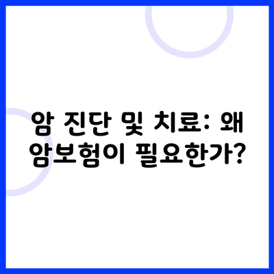 암 진단 및 치료: 왜 암보험이 필요한가?