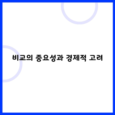 비교의 중요성과 경제적 고려