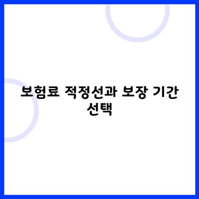 보험료 적정선과 보장 기간 선택