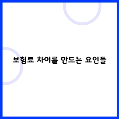 보험료 차이를 만드는 요인들