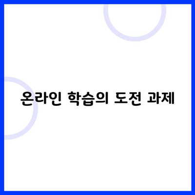 온라인 학습의 도전 과제