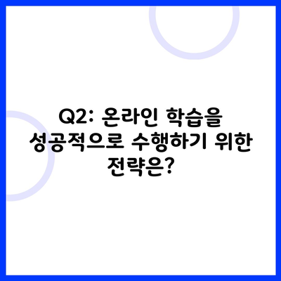 Q2: 온라인 학습을 성공적으로 수행하기 위한 전략은?