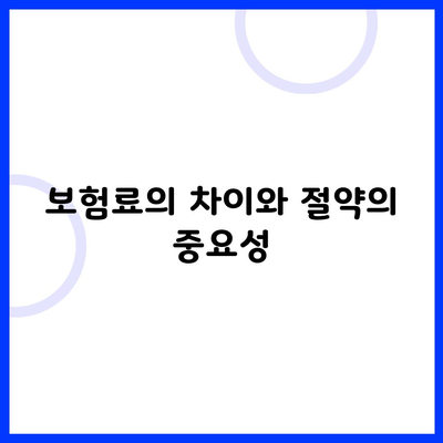 보험료의 차이와 절약의 중요성