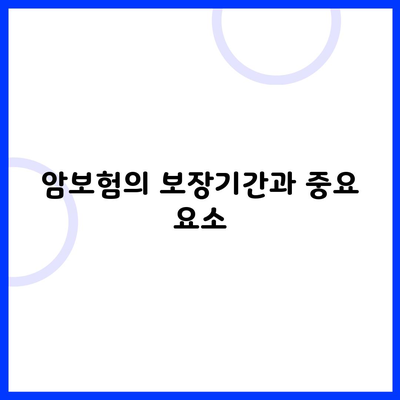 암보험의 보장기간과 중요 요소