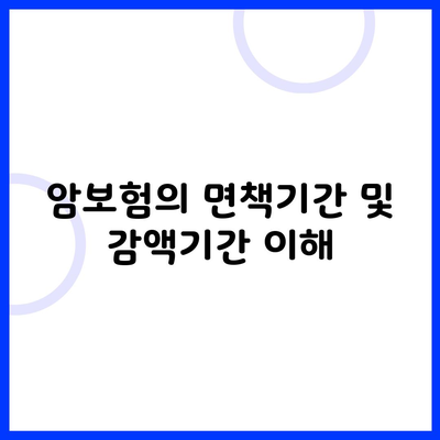 암보험의 면책기간 및 감액기간 이해