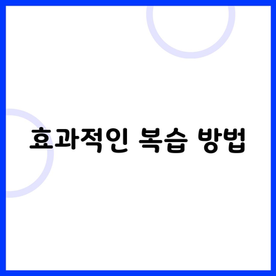 효과적인 복습 방법