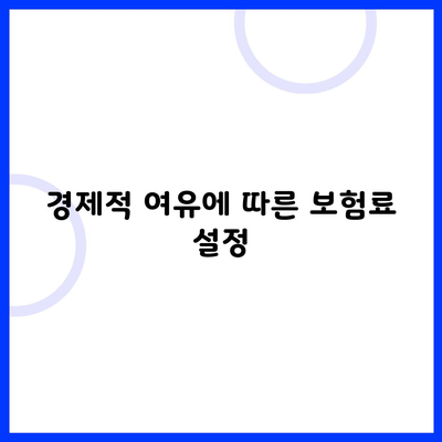 경제적 여유에 따른 보험료 설정