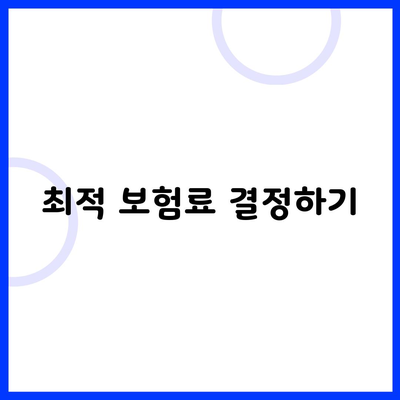 최적 보험료 결정하기