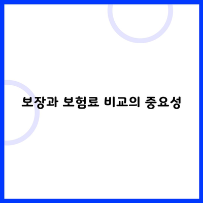 보장과 보험료 비교의 중요성