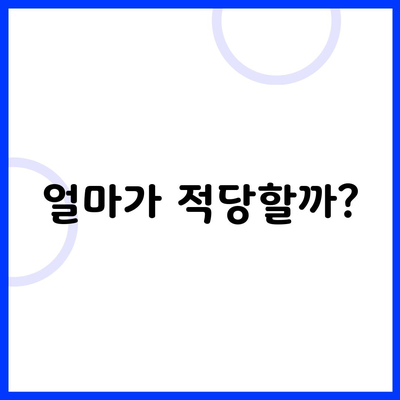 얼마가 적당할까?