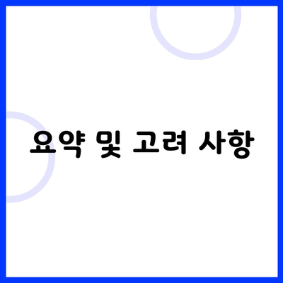 요약 및 고려 사항