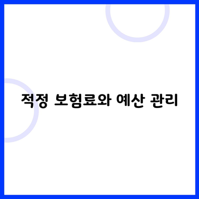 적정 보험료와 예산 관리