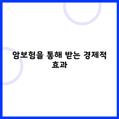 암보험을 통해 받는 경제적 효과