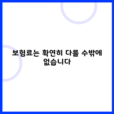 보험료는 확연히 다를 수밖에 없습니다