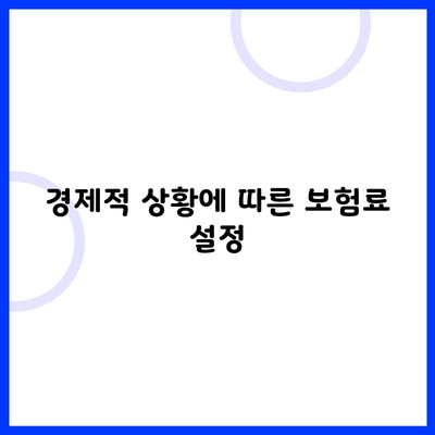 경제적 상황에 따른 보험료 설정