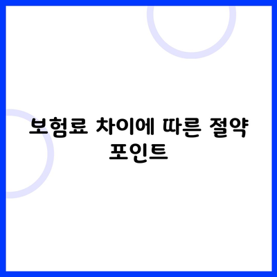 보험료 차이에 따른 절약 포인트