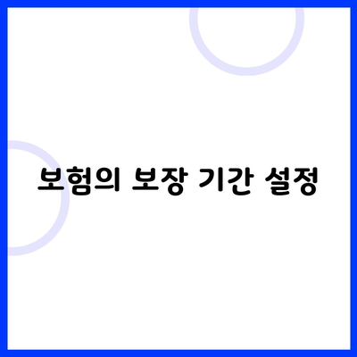 보험의 보장 기간 설정