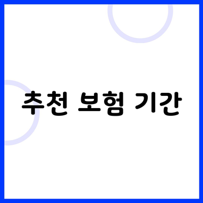 추천 보험 기간