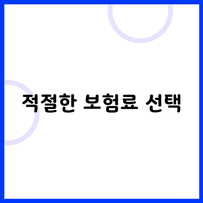 적절한 보험료 선택