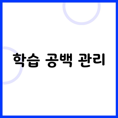 학습 공백 관리