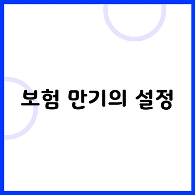 보험 만기의 설정