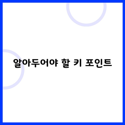 알아두어야 할 키 포인트