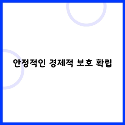 안정적인 경제적 보호 확립