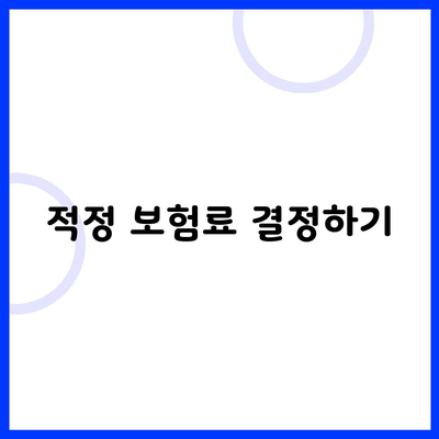 적정 보험료 결정하기