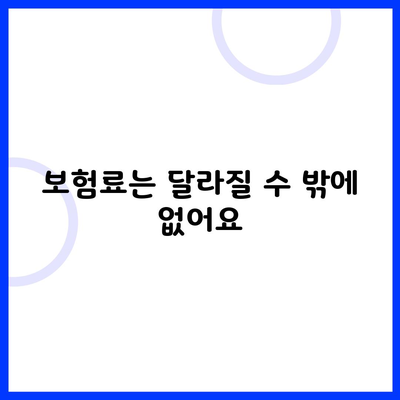 보험료는 달라질 수 밖에 없어요