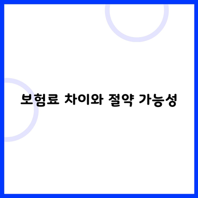 보험료 차이와 절약 가능성